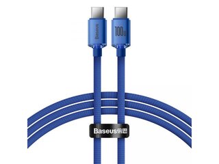 Cable Baseus Crystal Shine USB-C a USB-C 100w Blue (A01081) 2m