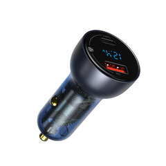 Cargador Baseus de auto para celular USB-A / USB-C carga rápida 65w (A00913) CCKXC0G