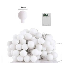 Luces decorativa navideña bolita 50 Led Blanco Frio 5 metros (a Pilas)