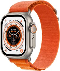 Apple Watch Ultra 49mm (Gps + Cellular) MQEU3LL/A Titanium Case with Orange Alpine Loop (Medium)