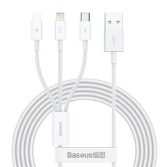 Cable Baseus 3 en 1 USB-A a Micro USB/Lightning /USB-C (A01085) White