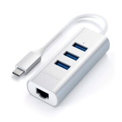 Hub Satechi adaptador 3 puertos USB-A + Ethernet (A01037) Silver