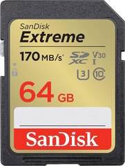 Memoria SDHC Sandisk 64GB Extreme (170mb/s) SDSDXV2-064G-GNCIN