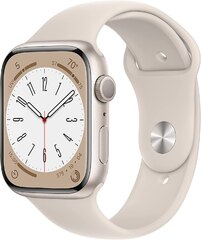 Apple Watch Series 8 45mm (MNUQ3LL/A) Starlight Aluminum Sport Band M/L