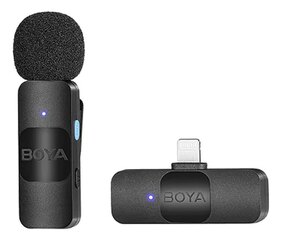 Kit Microfono Inalambrico para iPhone Lightning Boya BY-V1 Black