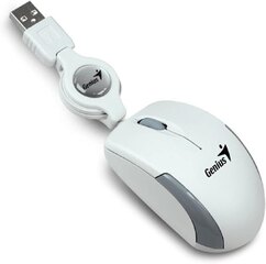 Mouse Retractil Genius Micro Traveler V2 White USB