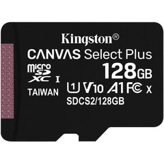 Micro SDHC Kingston 128GB Clase 10 UHS-I (U1) 100MB/s Canvas Plus (con Adaptador)