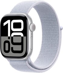 Apple Watch Series 10 42mm (MWWD3LW/A) Aluminum Case with Blue Cloud Sport Loop Silver (2024)