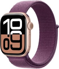 Apple Watch Series 10 46mm (MWWV3LW/A) Aluminum Case with Plum Sport Loop Rose Gold (2024)
