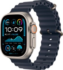 Apple Watch Ultra 2 (GPS + Cellular) 49mm Titanium Case with Navy Ocean Band (MX4D3LW/A)
