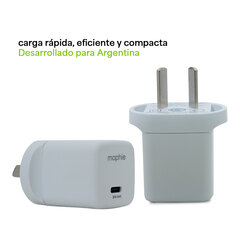 Cargador de pared Mophie 30W Blanco (Carga Rapida)