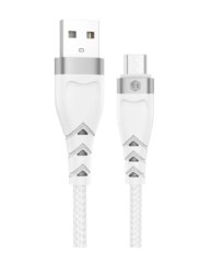 Cable De Datos Jd D-30am Usb A Micro Usb 2.4a Carga Rapida Blanco
