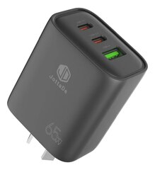 Cargador Rapido Jd T-71 de 65 wts Doble Puerto USB-C + USB-A Negro
