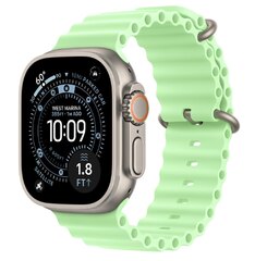 Apple Watch Ultra 3 (GPS + Cellular) 49mm Natural Titanium Case with Neon Green Ocean Band