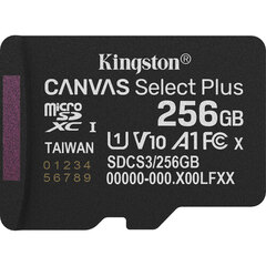 Micro SDXC Kingston 256GB Clase 10 150MB/s Canvas Plus Gen3 A1 (con Adaptador)